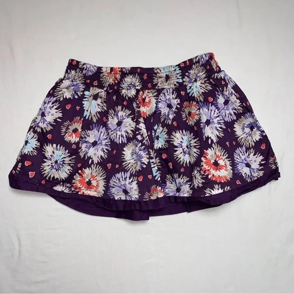 Old Navy Purple Floral Skirt Girl’s 6-7 Flare circle skirt Christmas Cute